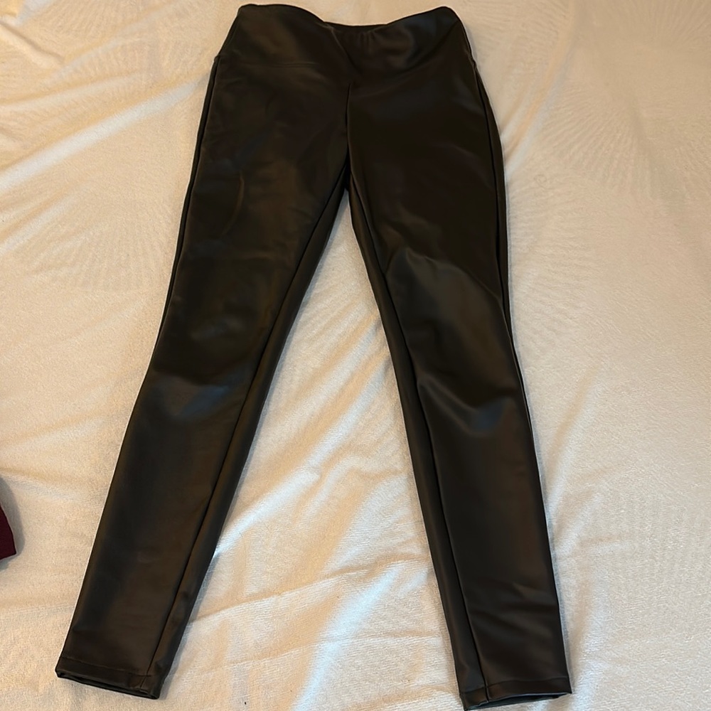 Skinny pleather pants